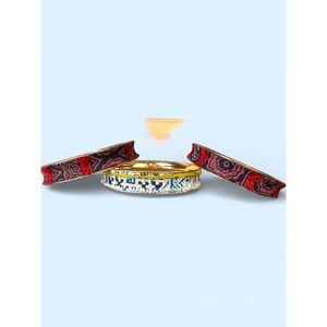 Anthropologie NWOT 3 Gold Tone Textile Bangle Set BOHO Woven Stackable Bracelets